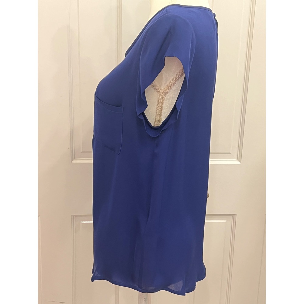 Women's Joie Silk Rancher blouse in cobalt blue size small - Picture 3 of 8